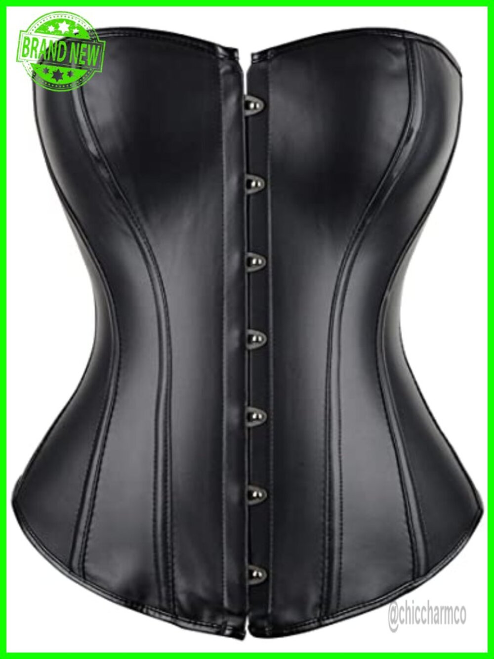 Steampunk Gothic Faux Leather Boned Corset Bustier Lace Up Waist Training